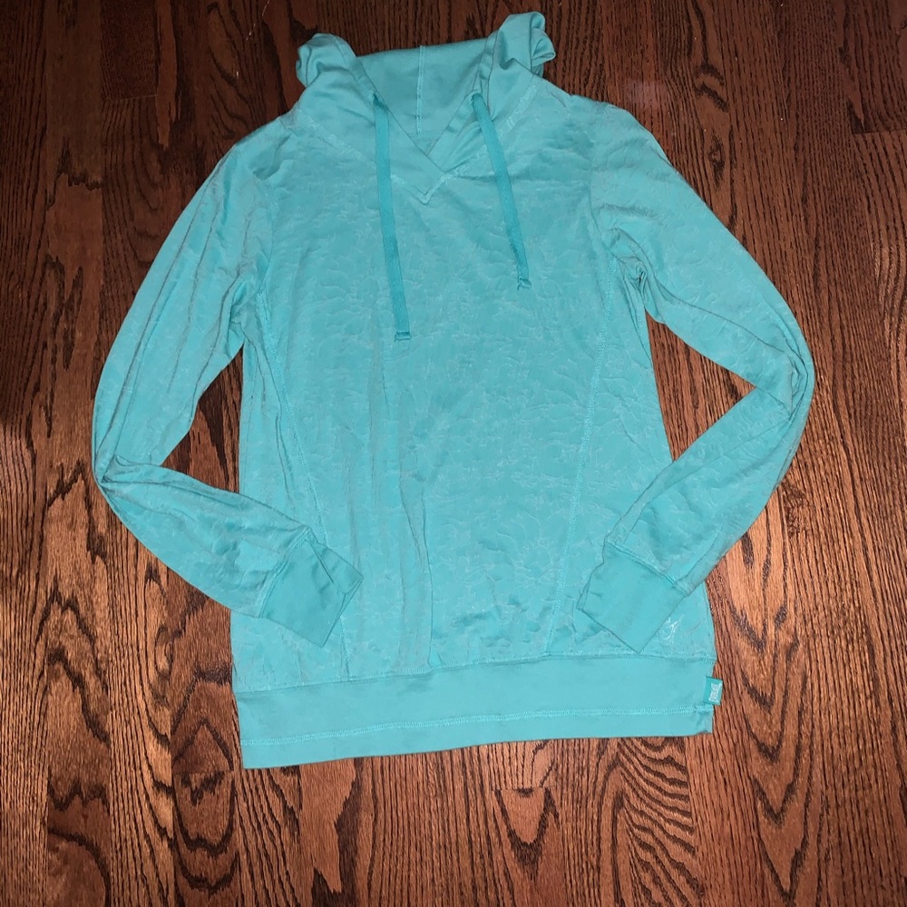 Teal floral print long sleeve T-Shirt
